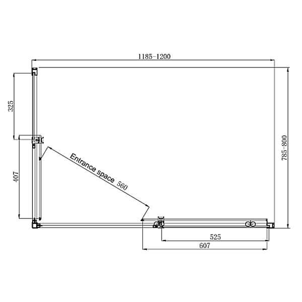 Душевой уголок Ambassador Queen 11011106 R 120x80, правый, стекло прозрачное, профиль хром
