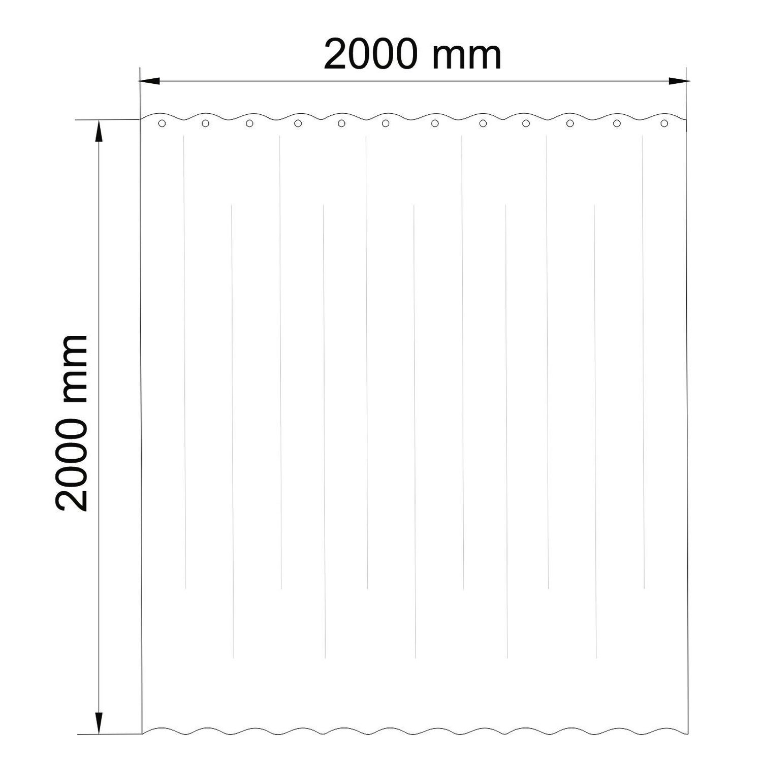 Штора для ванной WasserKRAFT Aland SC-85102, 200x200, цвет белый / черный