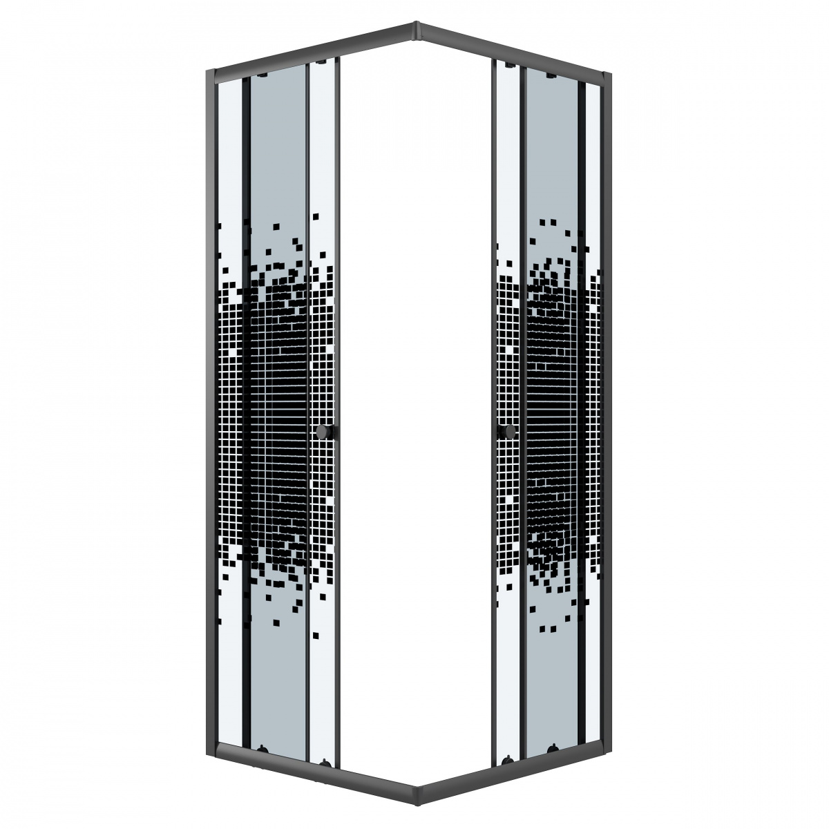 Душевой уголок Niagara Eco NG-1010-14Q Black 100х100, стекло мозаика, профиль черный матовый - фото 1