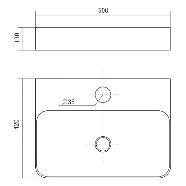 Раковина Акватек AQ3231-00 накладная, 50х42 см, цвет белый - фото 1