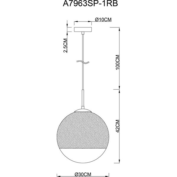 Подвесной светильник Arte Lamp Jupiter Copper A7963SP-1RB, арматура бронза, плафон стекло прозрачное / бронза, 30х30 см - фото 1