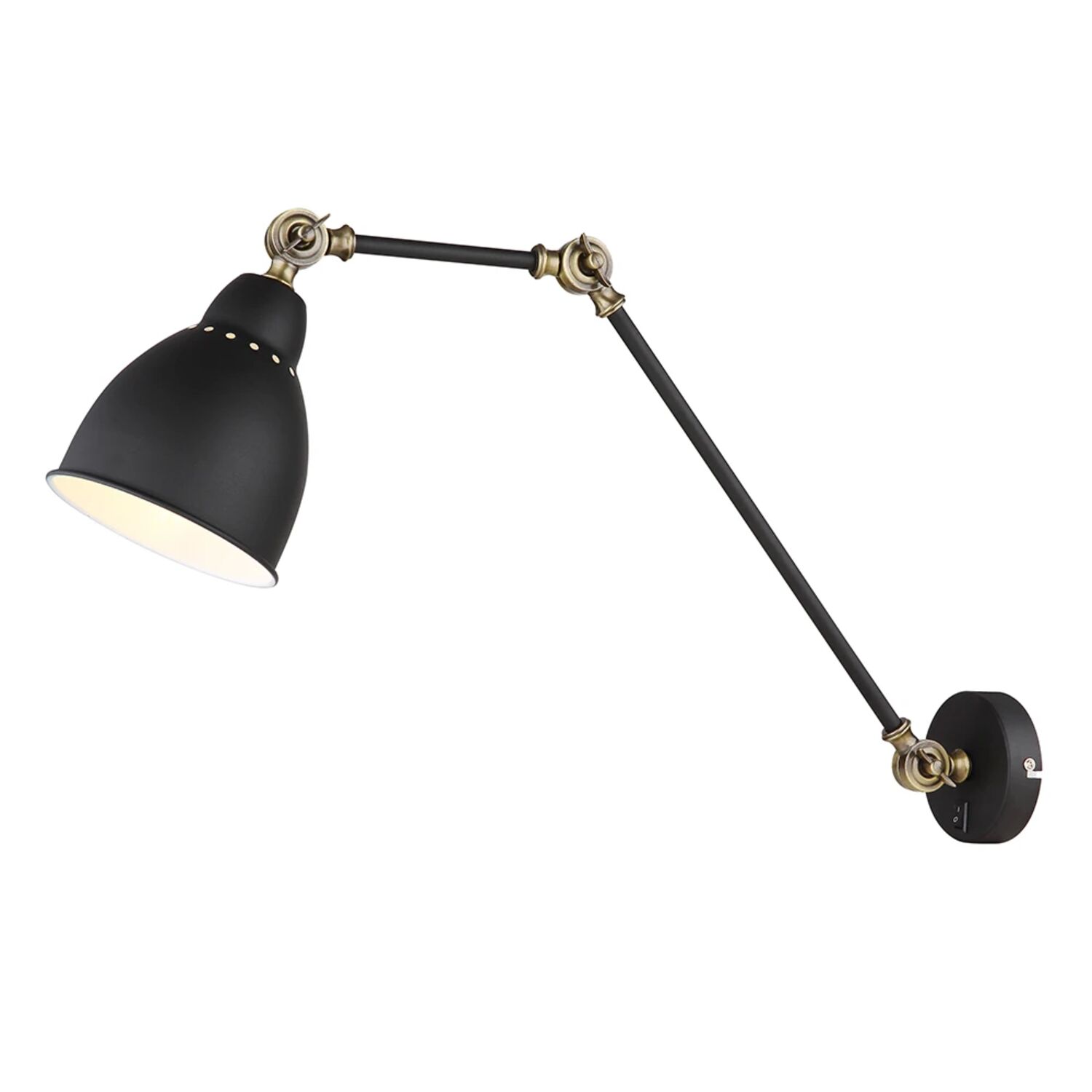 Бра Arte Lamp Braccio A2055AP-1BK, арматура черная, плафон металл черный