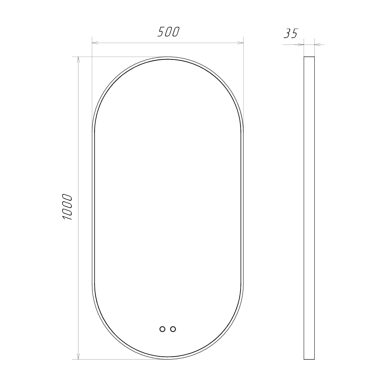 Зеркало Comforty Оникс 50x100, с подсветкой, функцией антизапотевания, цвет черный - фото 1
