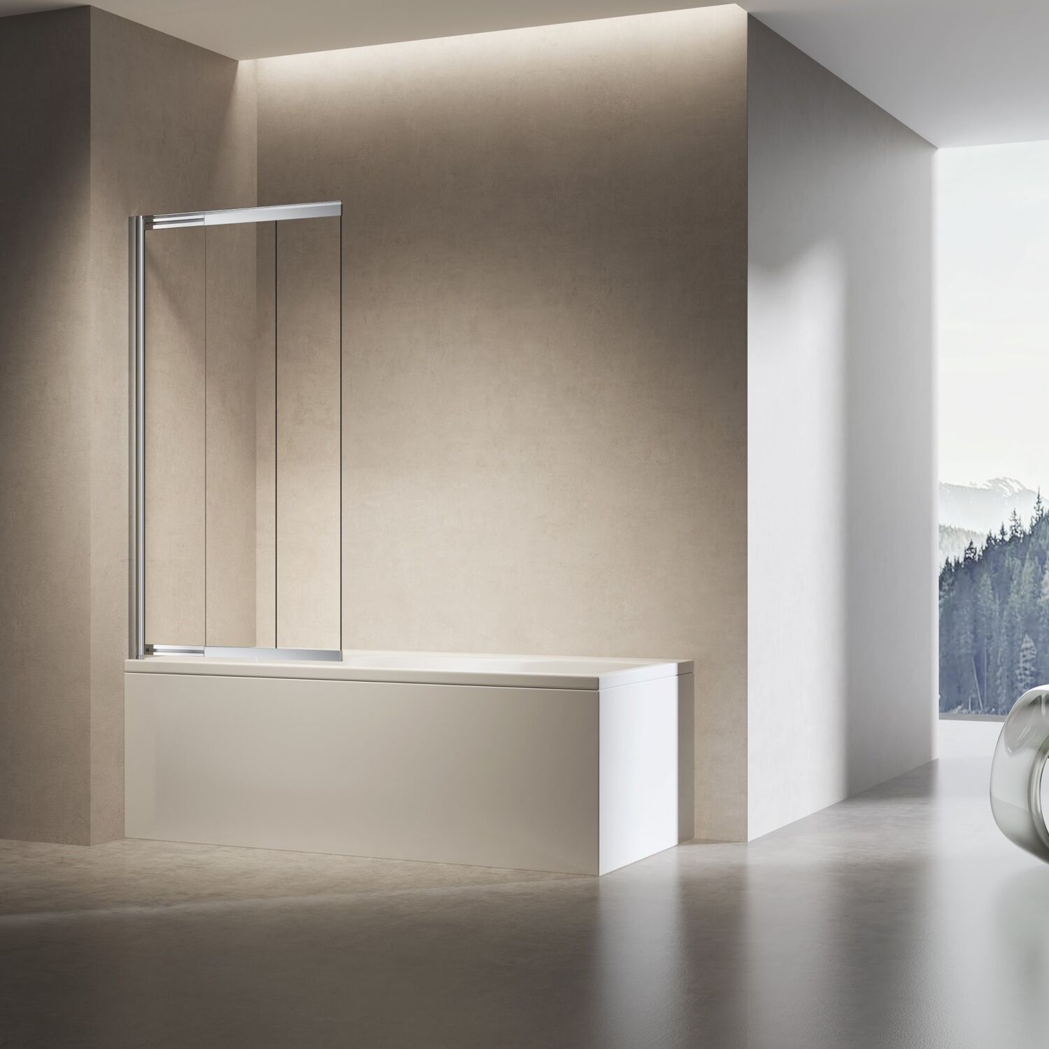 Шторка на ванну Vincea VSB-6E 90x140, стекло прозрачное, профиль хром