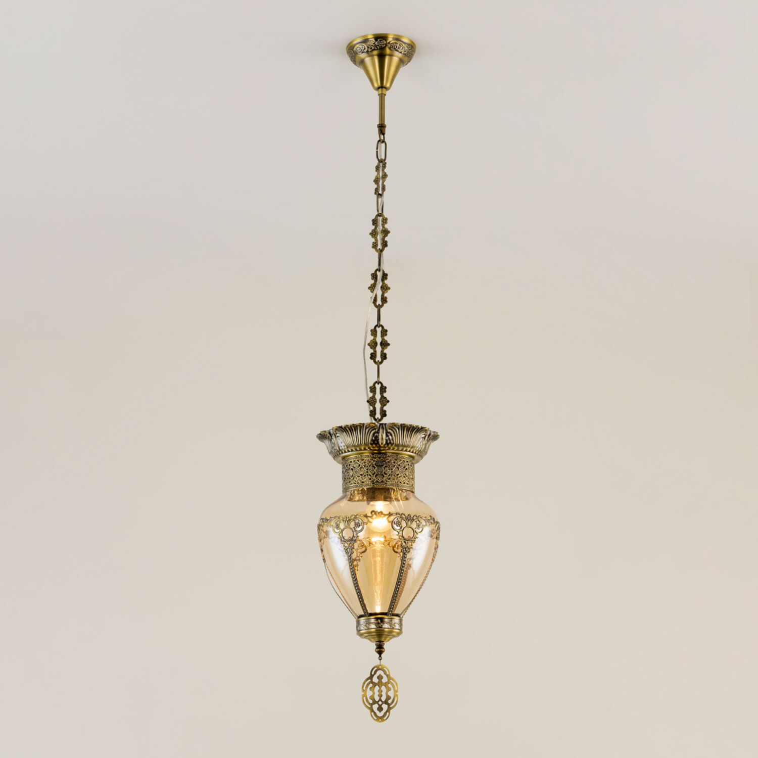 Подвесной светильник Citilux Каир CL419213, арматура бронза, плафоны металл / стекло шампань / бронза