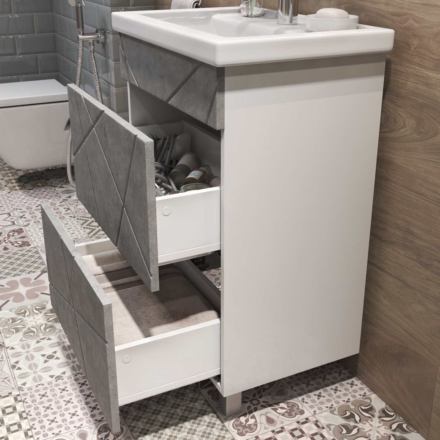 Мебель для ванной Vigo Geometry-2 50, цвет бетон