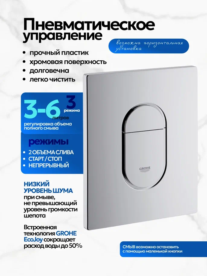 Комплект: Инсталляция Grohe 38929000 кнопка хром+Stella XL T JK0011011 белый унитаз, смыв торнадо