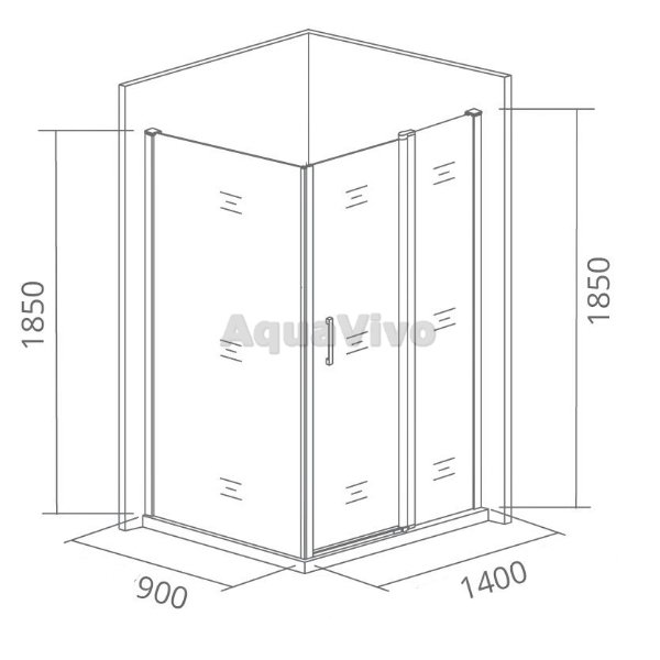 Душевой уголок Good Door Latte WTW+SP-C-WE 140x90, стекло прозрачное, профиль белый - фото 1