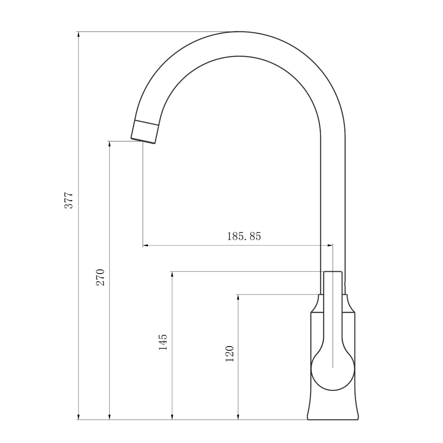 Смеситель Mixline ML23-032 550749 для кухни, цвет черный - фото 1