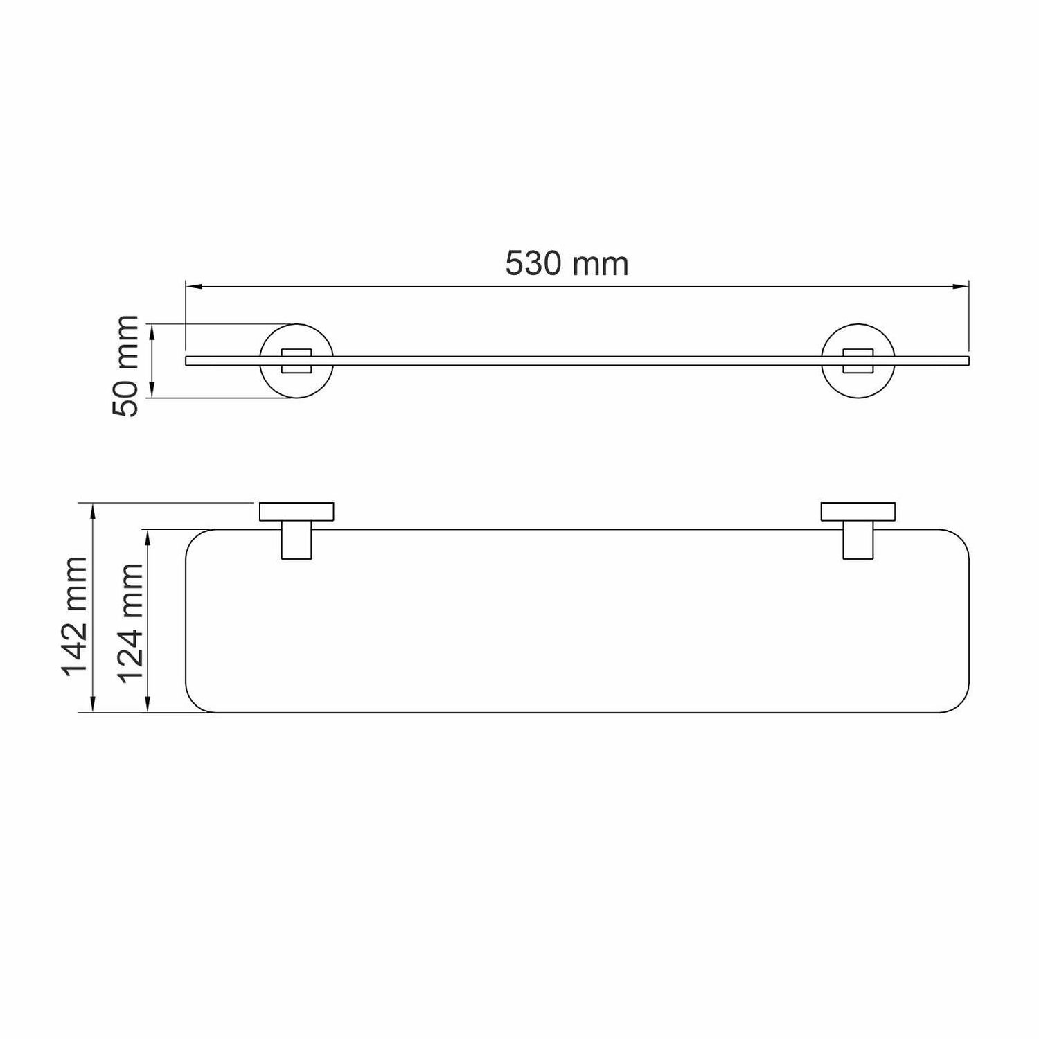 Полка WasserKRAFT Asphe K-77724, 53 см, цвет розовое золото