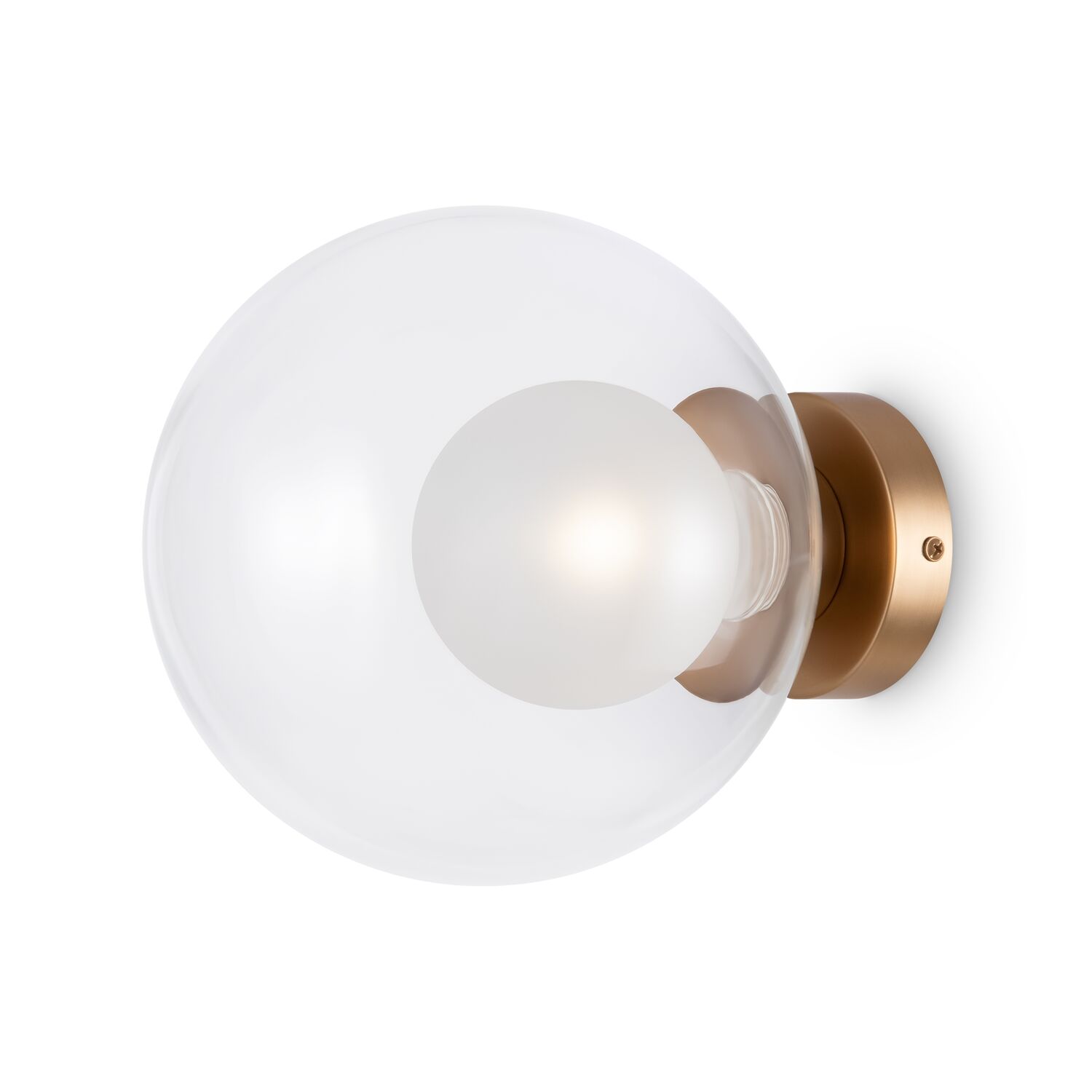 Бра Maytoni Basic form MOD521WL-01G3, арматура золото, профиль стекло прозрачное / белое