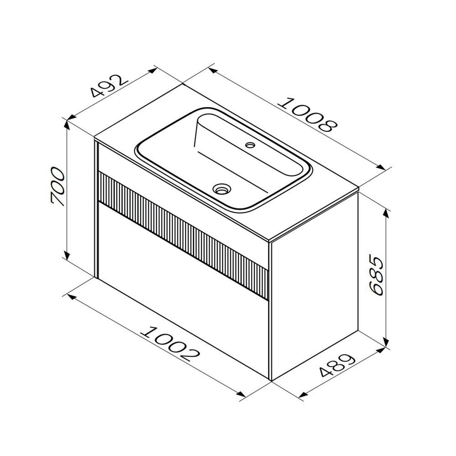 Тумба под раковину AM.PM Func 100, цвет белый матовый - фото 1