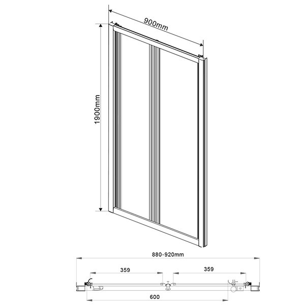 Душевая дверь Vincea Garda VDS-1G 90x190, стекло шиншилла, профиль хром