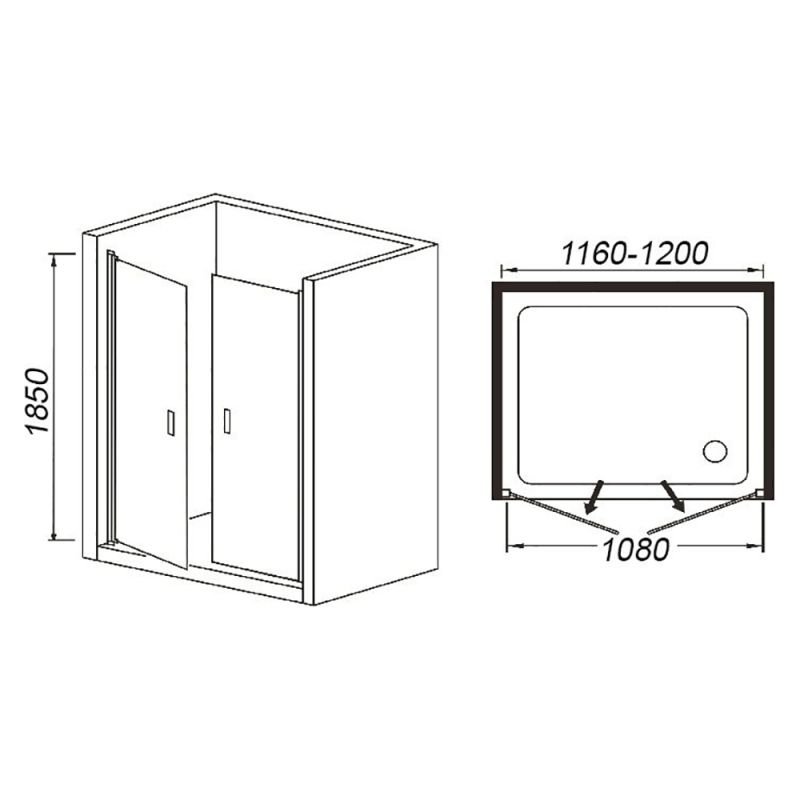 Душевая дверь Weltwasser WW600 120х185 - фото 1