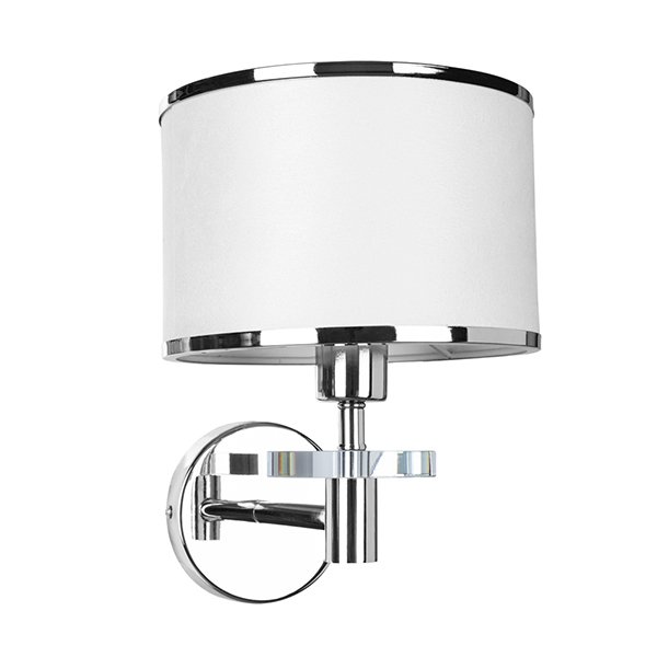 Бра Arte Lamp Furore A3990AP-1CC, арматура хром, плафон ткань белая, 18х24 см