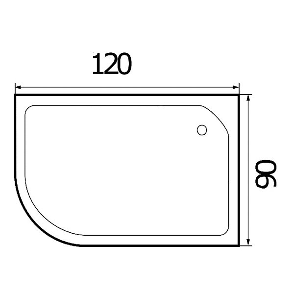 Поддон для душа Wemor 120/90/15 R 120x90, правый, ABS-пластик, цвет белый - фото 1