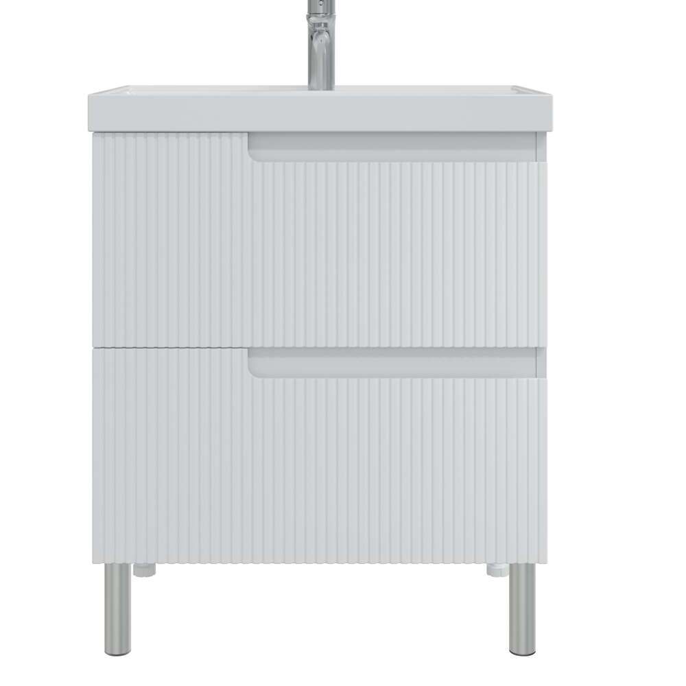 Тумба под раковину Санта Альтаир 70, напольная, 2 ящика, цвет белый глянец - фото 1