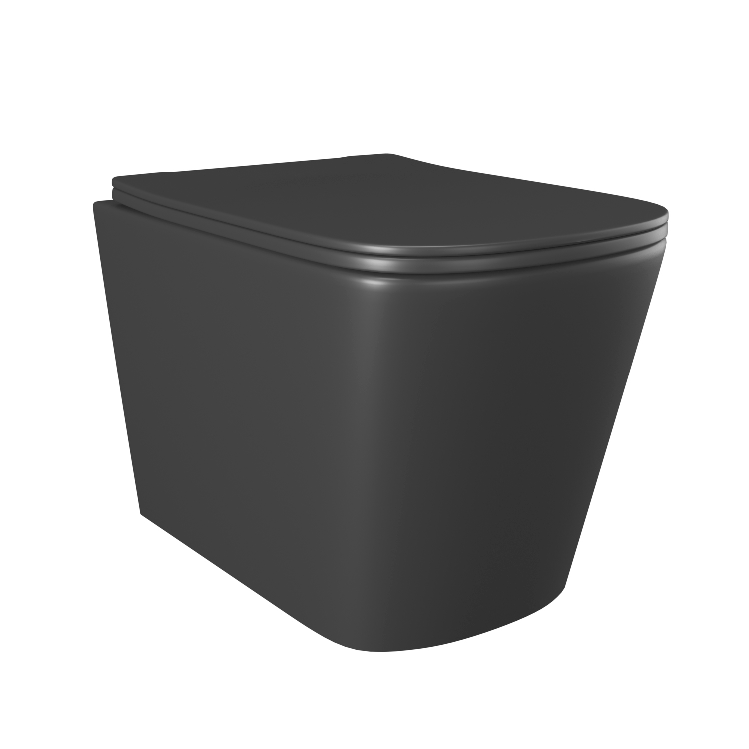 Унитаз Joki Verna Black JK3021028MB подвесной, безободковый, с сиденьем микролифт, цвет  черный матовый - фото 1