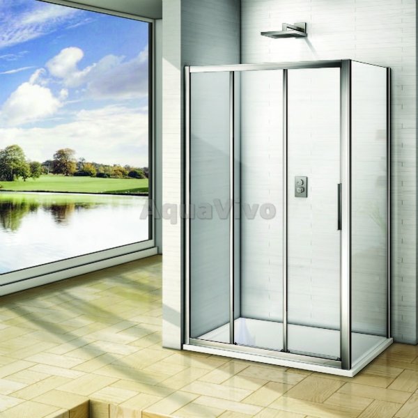 Душевой уголок Good Door Orion WTW+SP-C-CH 120x90, стекло прозрачное, профиль хром - фото 1