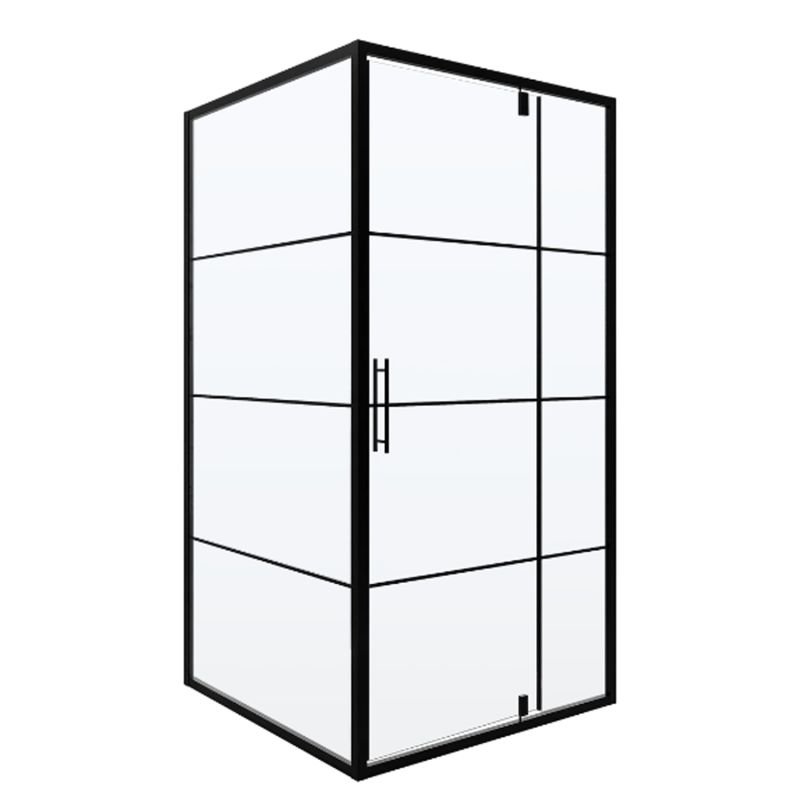 Душевой уголок Niagara Nova NG-0280-08 Black 80х80, стекло прозрачное с рисунком, профиль черный - фото 1