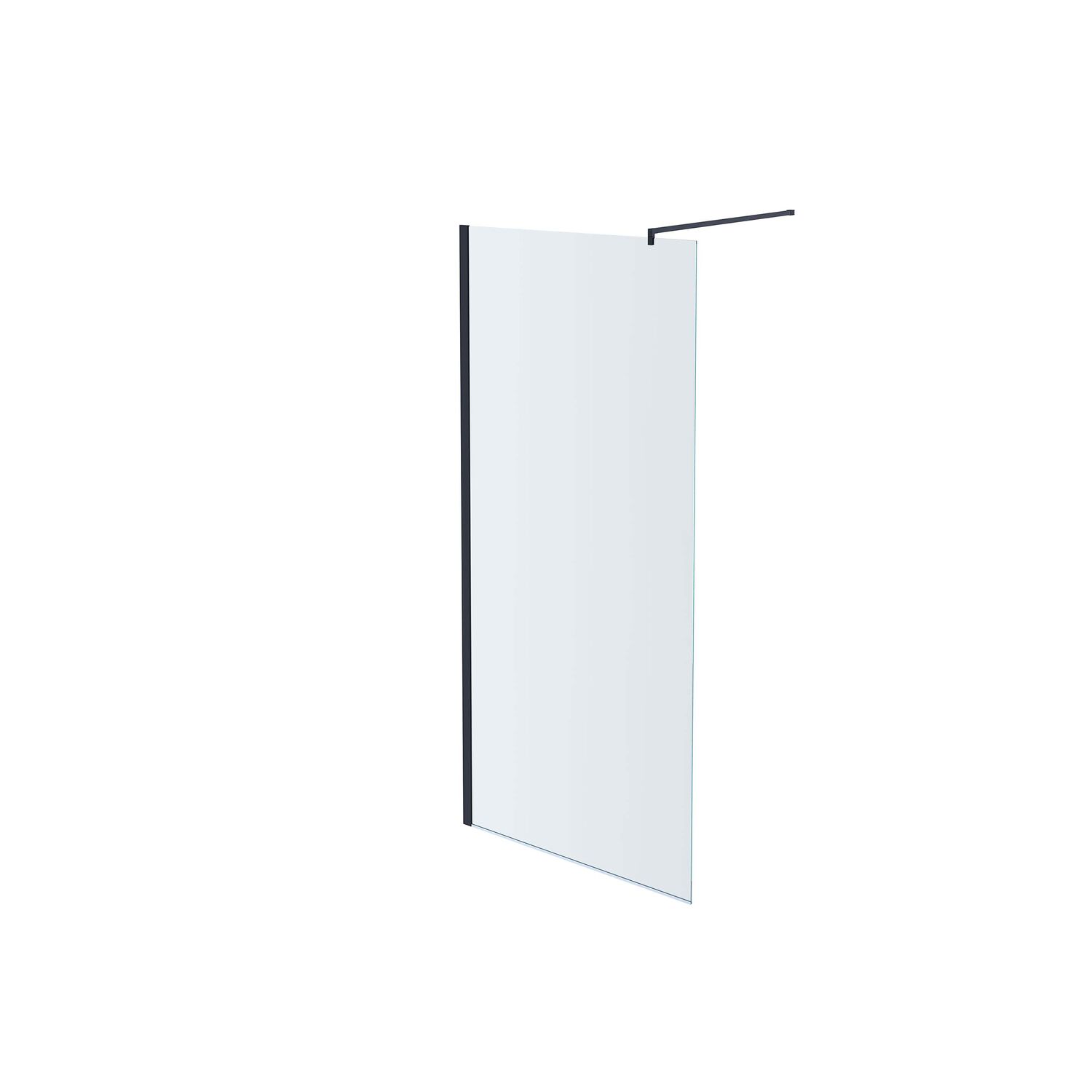 Перегородка для душа Акватек AQ WIW 11020BL 110x200, стекло прозрачное, профиль черный