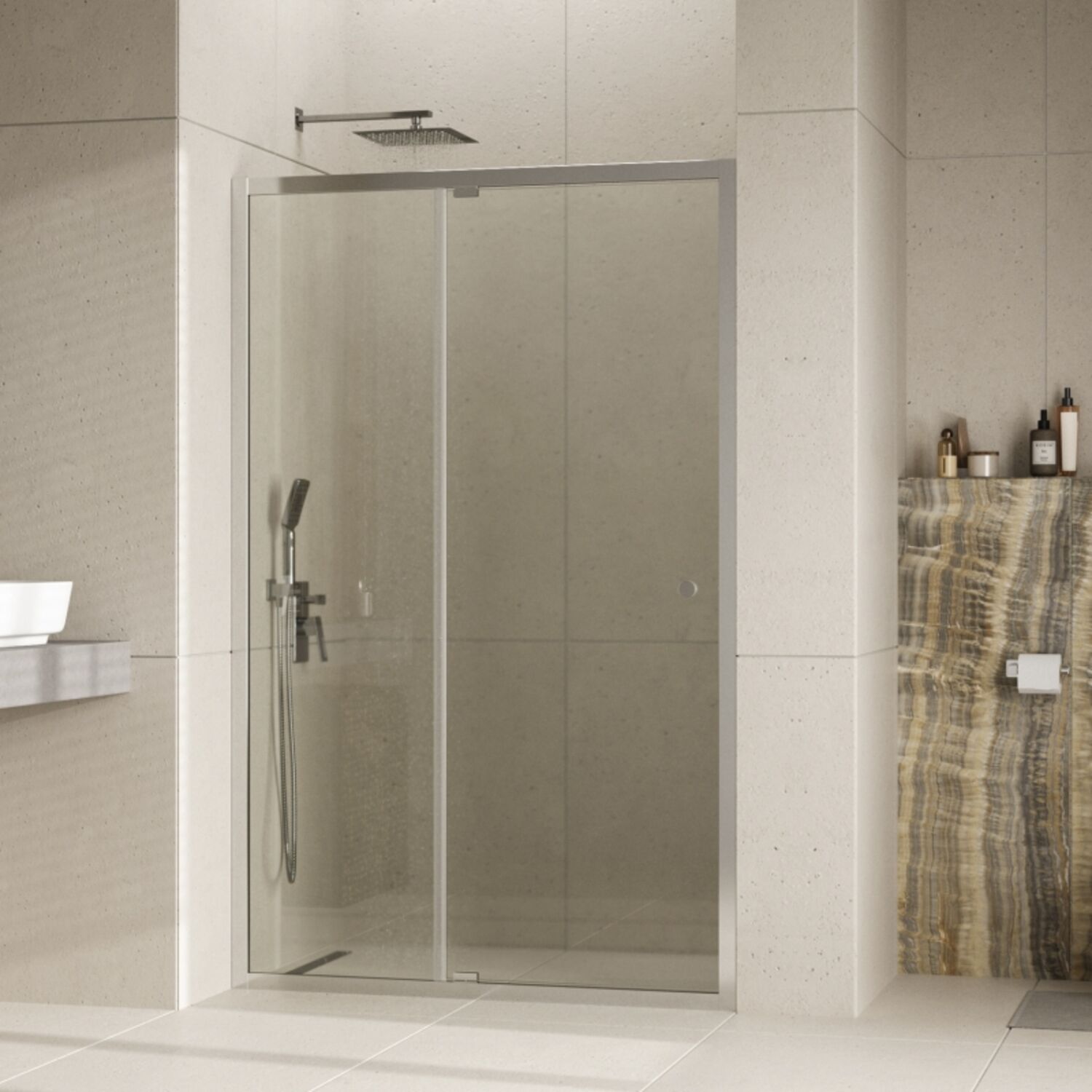 Душевая дверь WasserKRAFT Aula 11P05 120x190, стекло прозрачное, профиль хром