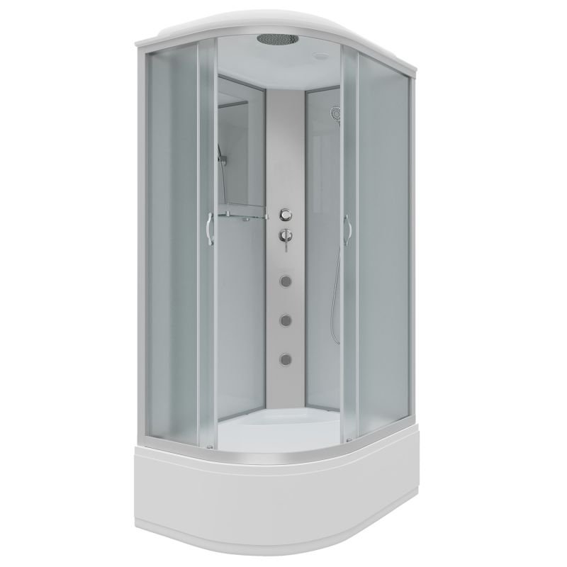 Душевая кабина Niagara Classic NG-2310-14RG 120x80, правая, стекло матовое, профиль серебро, с крышей, с гидромассажем - фото 1