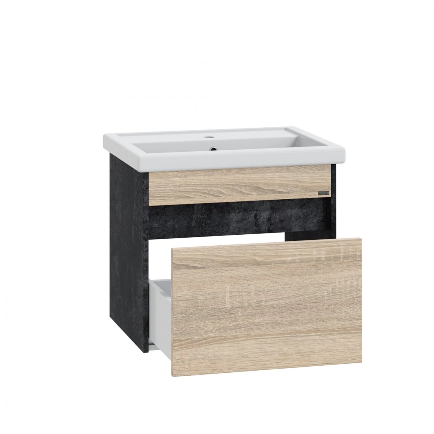 Тумба под раковину Санта Мира 60, цвет черное дерево / янтарное дерево - фото 1