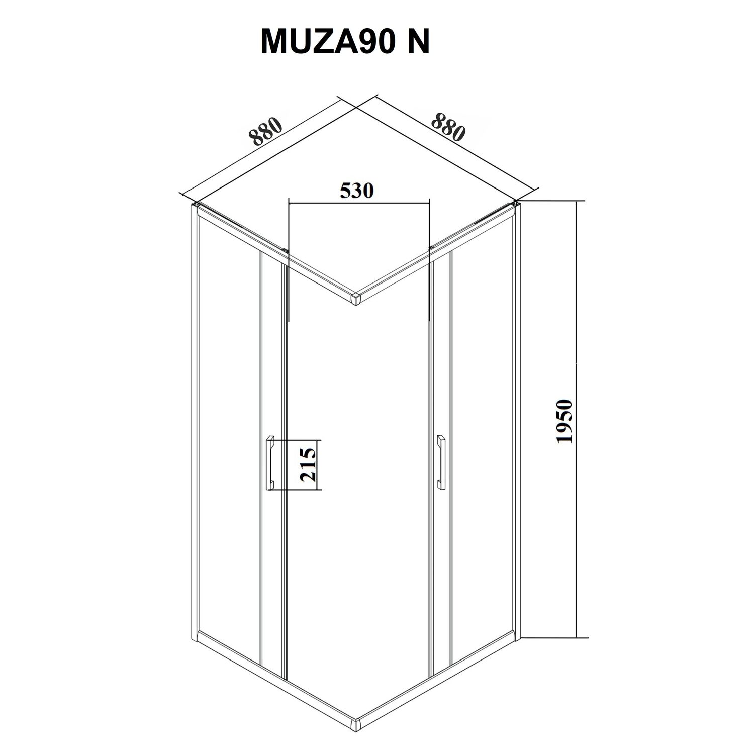 Душевой уголок Ceruttispa Muza 90N 90x90, стекло прозрачное, профиль черный матовый - фото 1