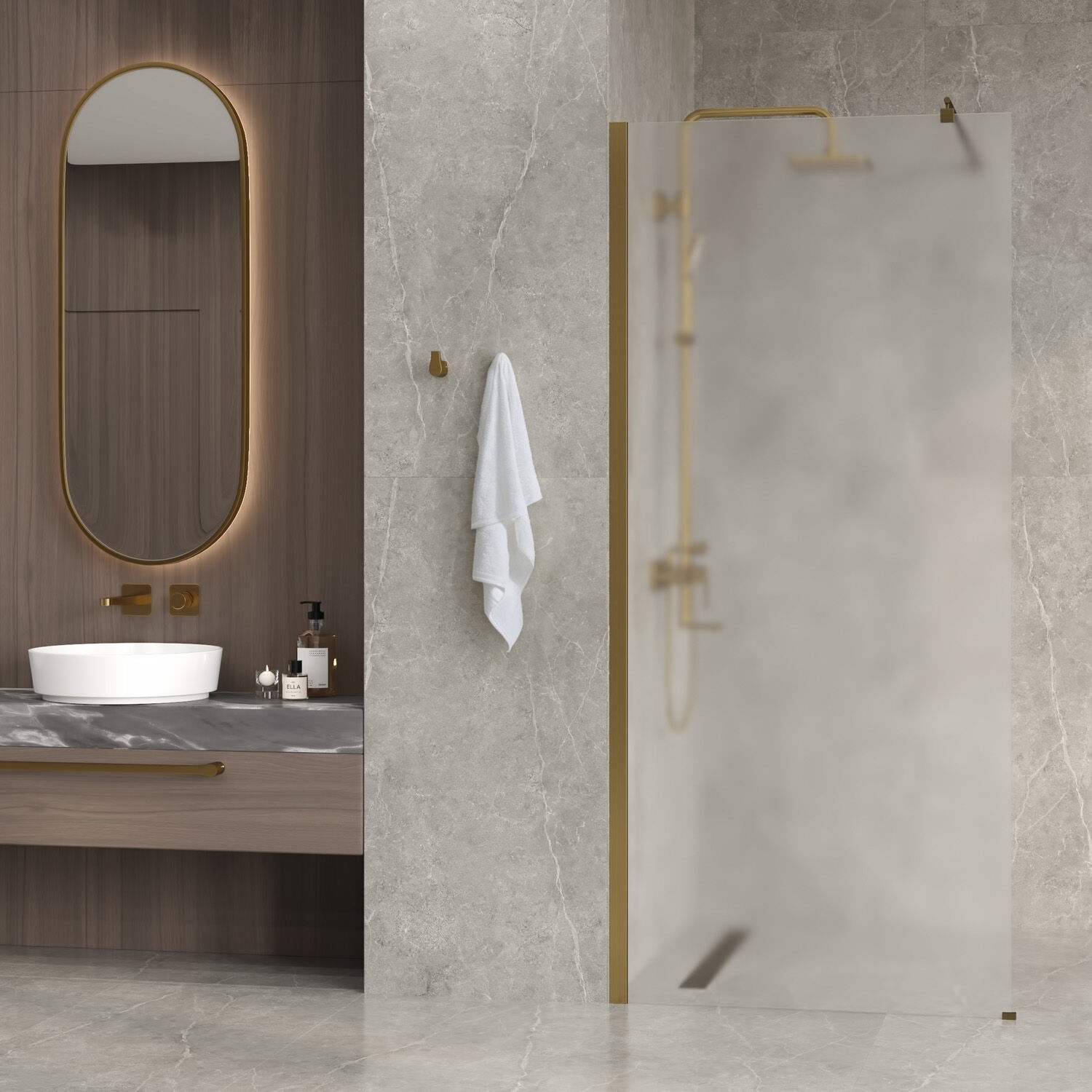 Душевая перегородка WasserKRAFT Rur 30W44BG-MG 100x200, стекло матовое, профиль графит