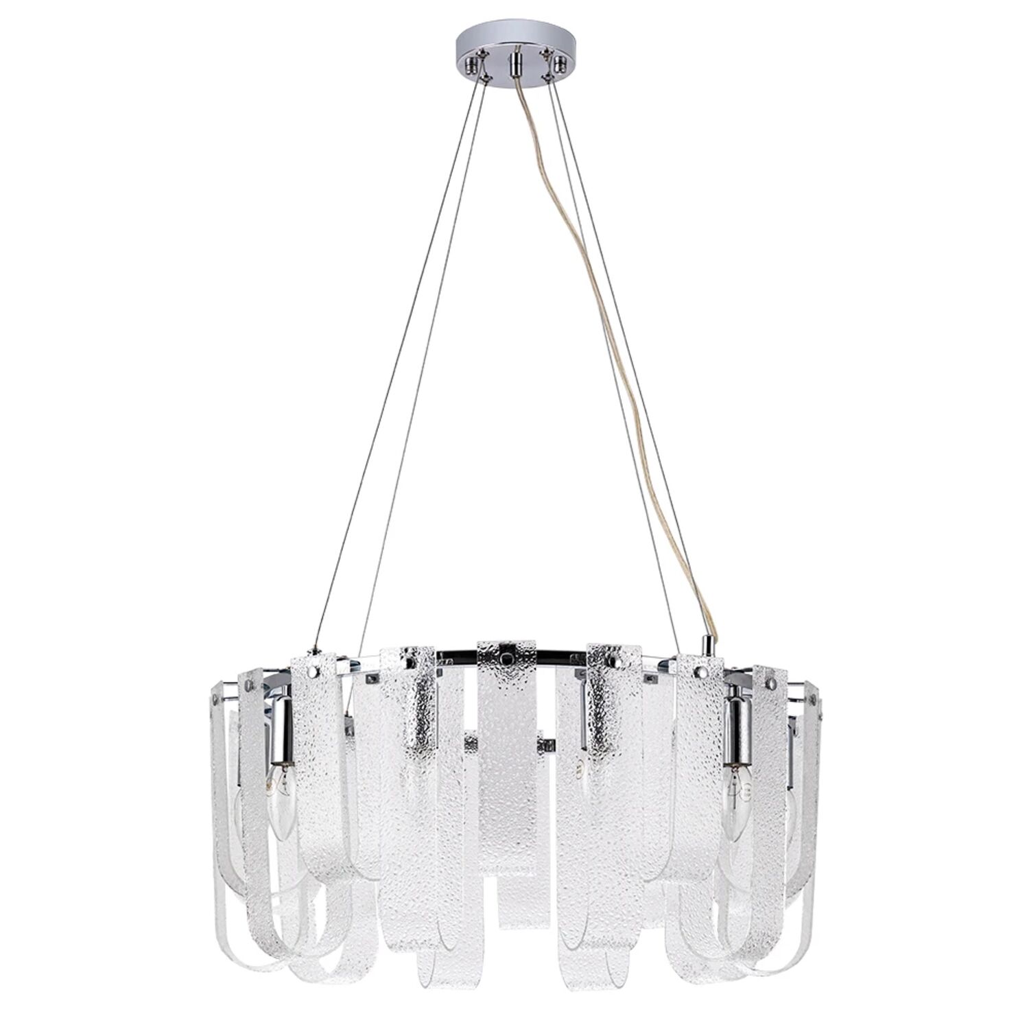 Подвесная люстра Arte Lamp Denebola A4074LM-10CC, арматура хром, плафон стекло прозрачное