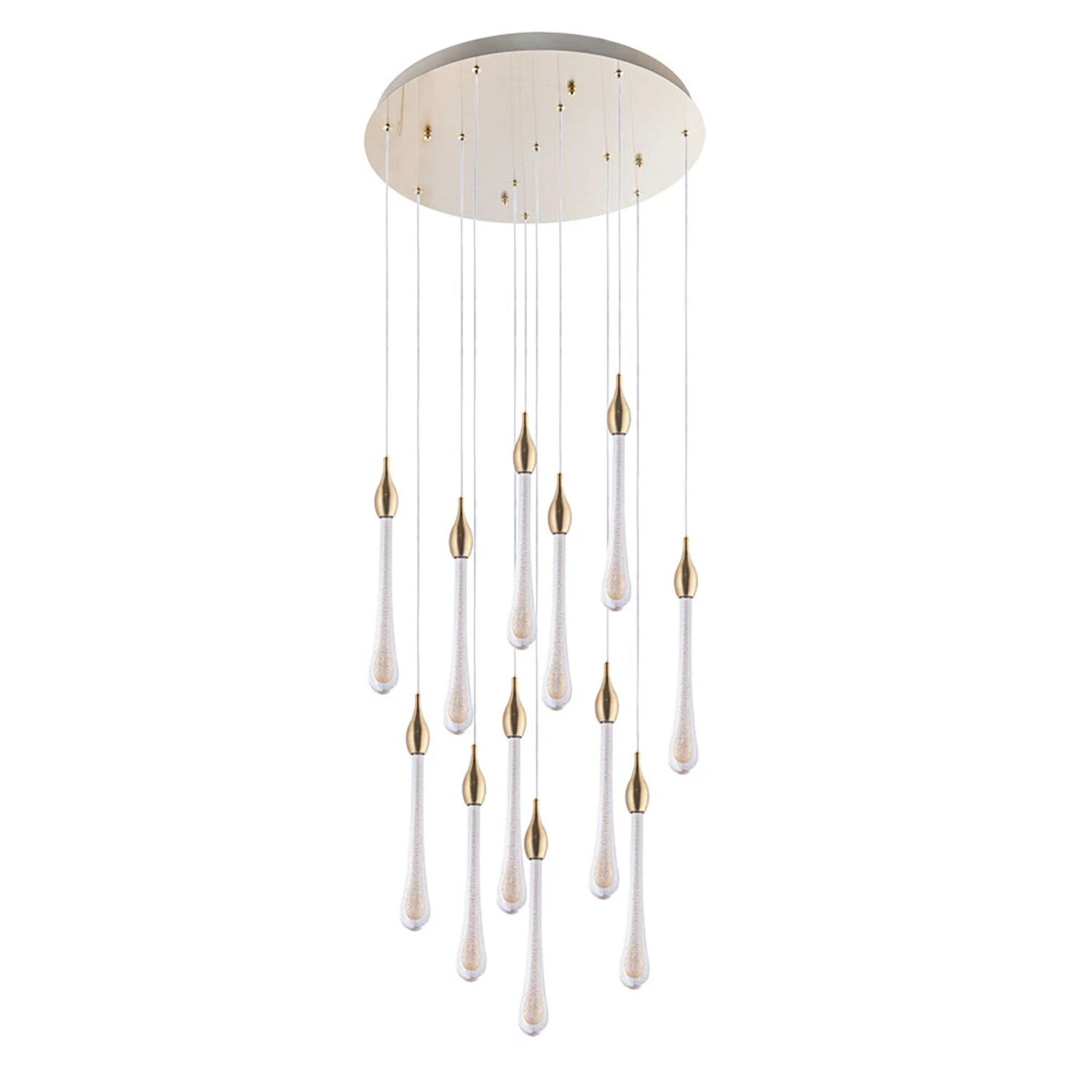 Каскадная люстра Arte Lamp Raindrop A1803LM-36PB, арматура латунь, плафон стекло янтарное