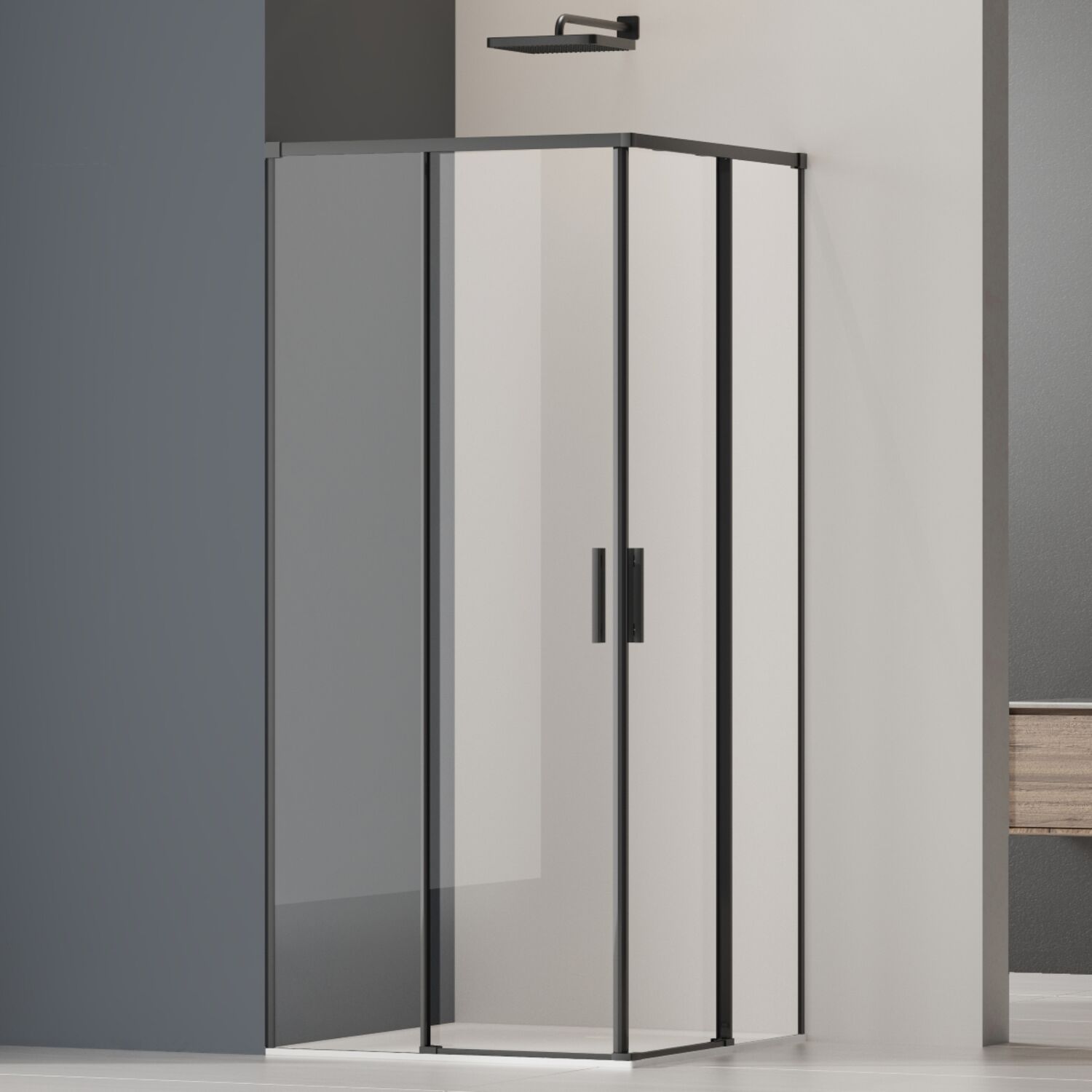 Душевой уголок Vincea Soft 2 VSS-3SO2 90x90, стекло прозрачное, профиль черный