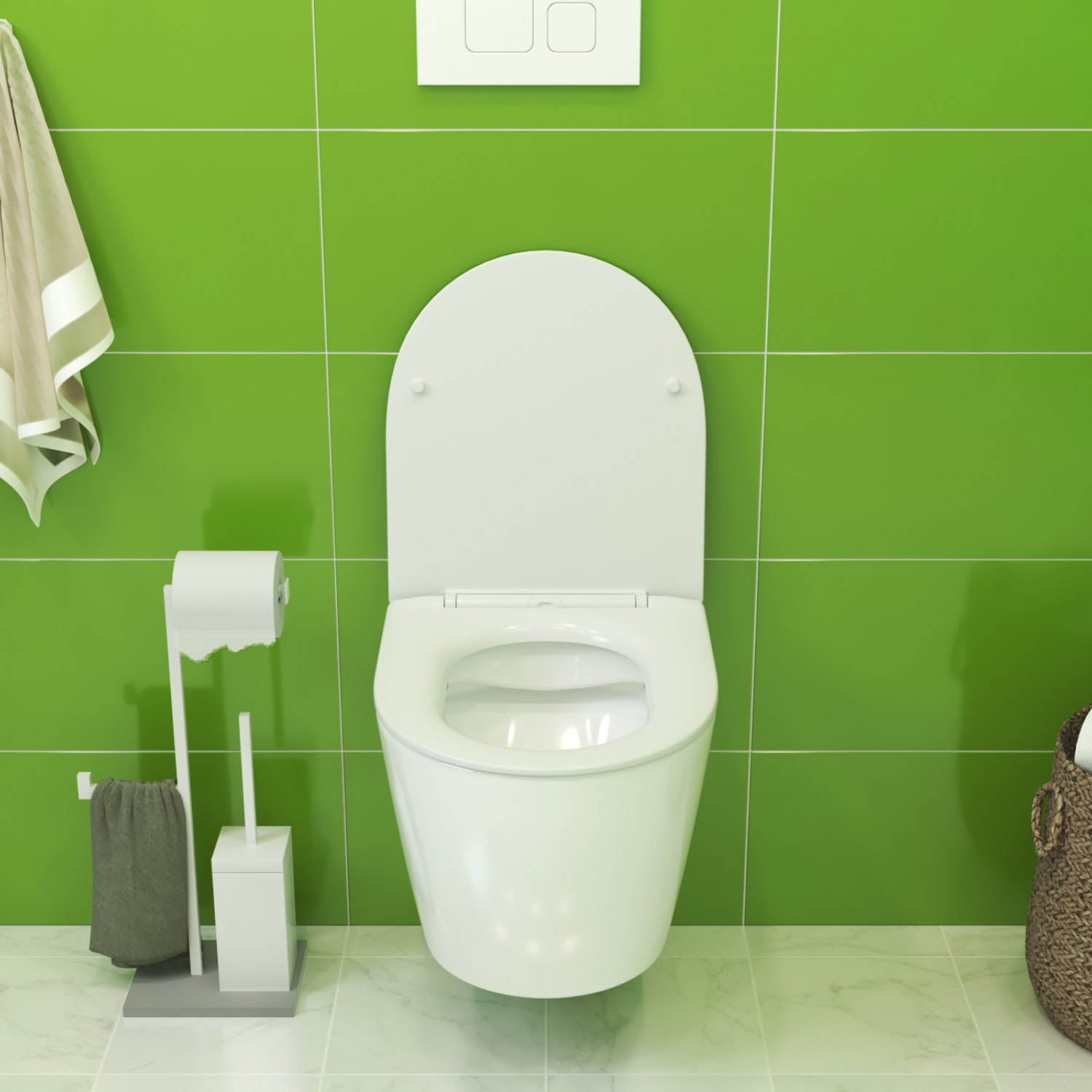 Унитаз Joki Stella JK1061016 подвесной, безободковый, с сиденьем микролифт, цвет белый