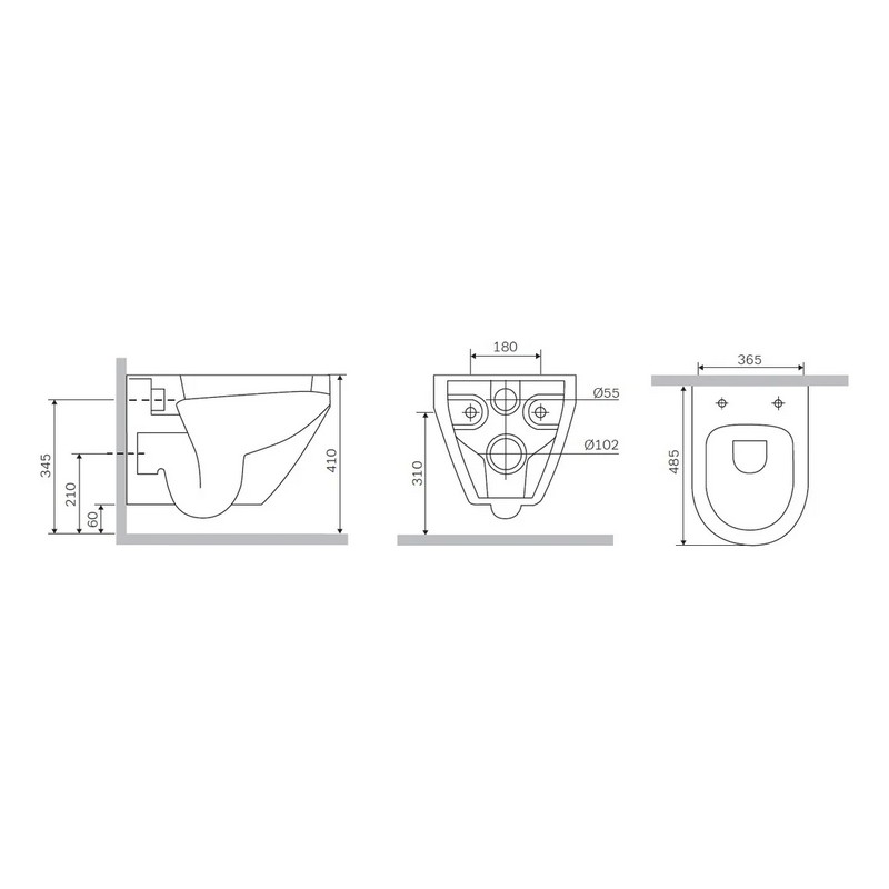 Унитаз AM.PM Spirit C701700WH FlashClean подвесной, безободковый