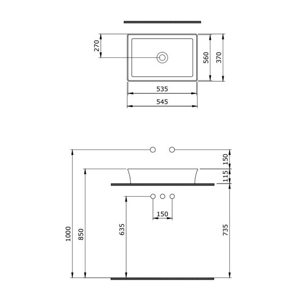 Раковина Berges Ego SL 181009 накладная, 55x37 см, цвет белый глянец - фото 1