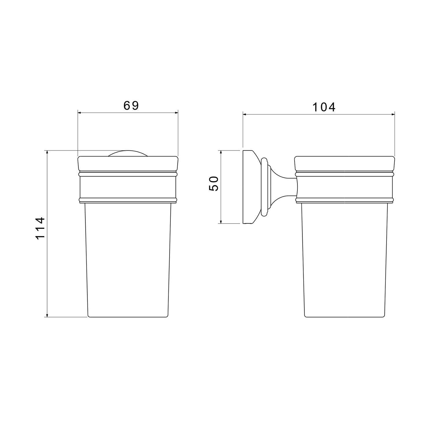 Стакан Акватек Классик AQ4527PG, подвесной, цвет золото