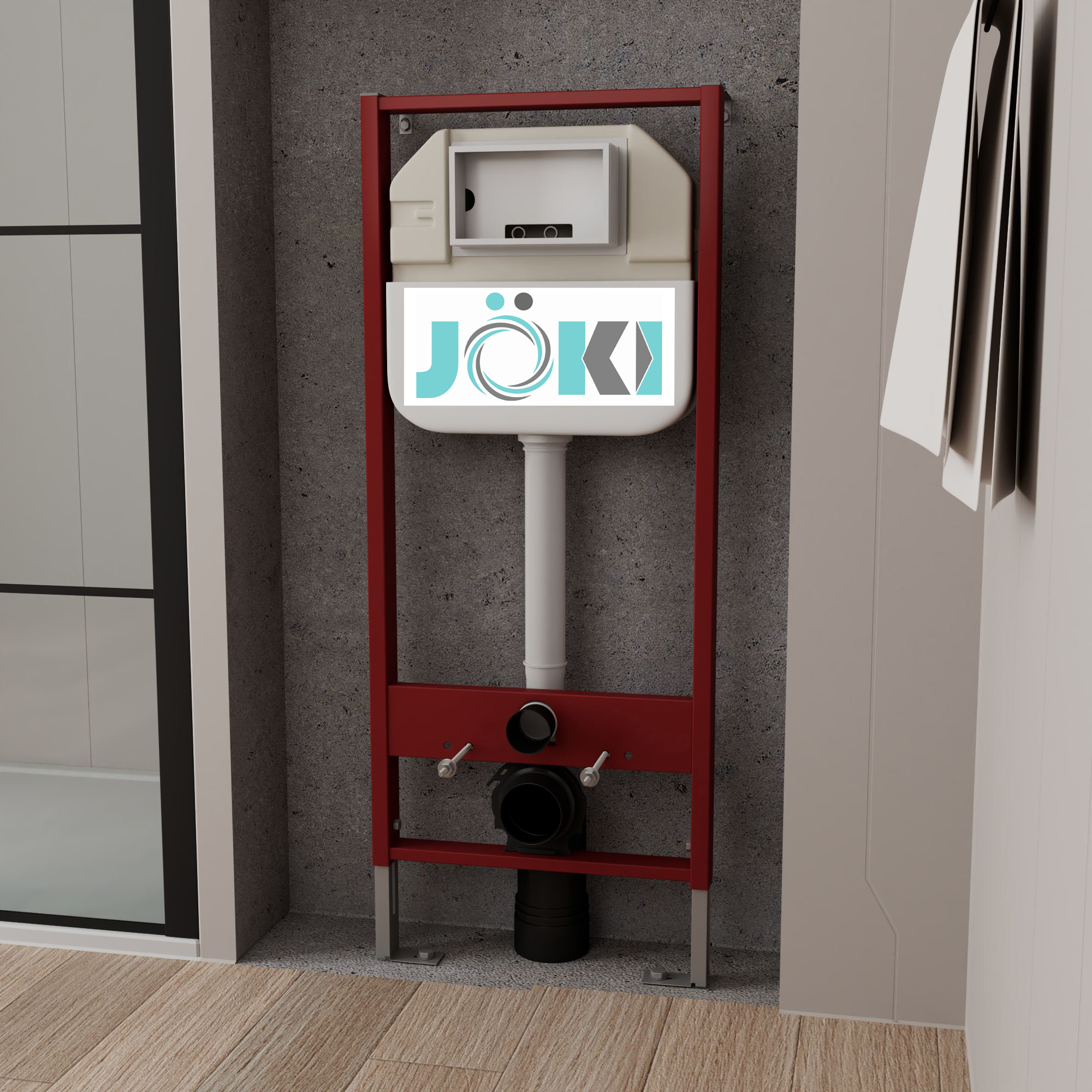 Комплект: Инсталляция JK45045 + Кнопка JK702534BM черная + Stella JK1061016 белый унитаз