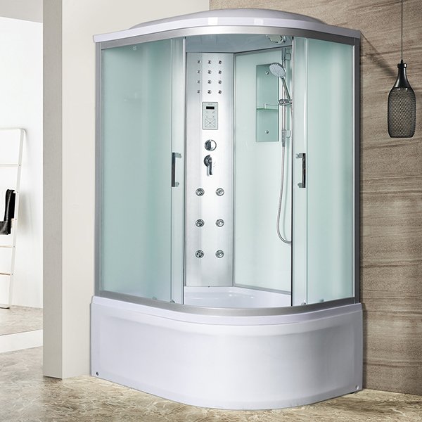 Душевая кабина River Dunay 120/80/44 МТ L 120x80, левая, стекло матовое, профиль хром матовый, с крышей, с гидромассажем