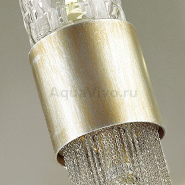 Подвесной светильник Odeon Light Perla 4631/1, арматура серебро, плафон стекло / металл прозрачное / серебристо-золотистый, 8х120 см