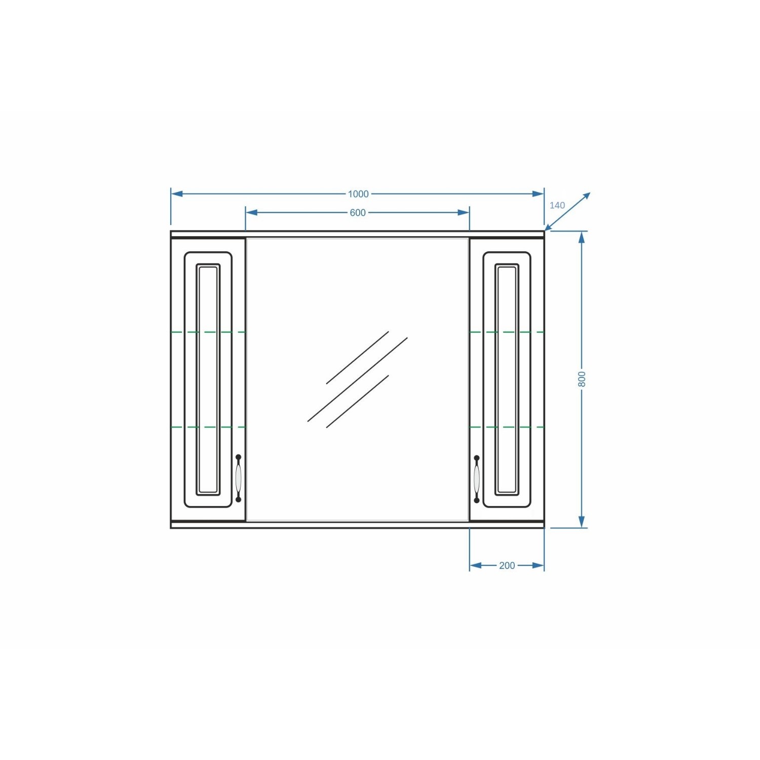 Шкаф-зеркало Stella Polar Кармела 100/С, с подсветкой, цвет белое серебро - фото 1