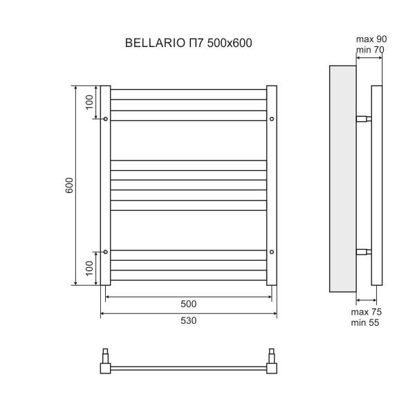 Полотенцесушитель Lemark Bellario П7 50x60 электрический - фото 1