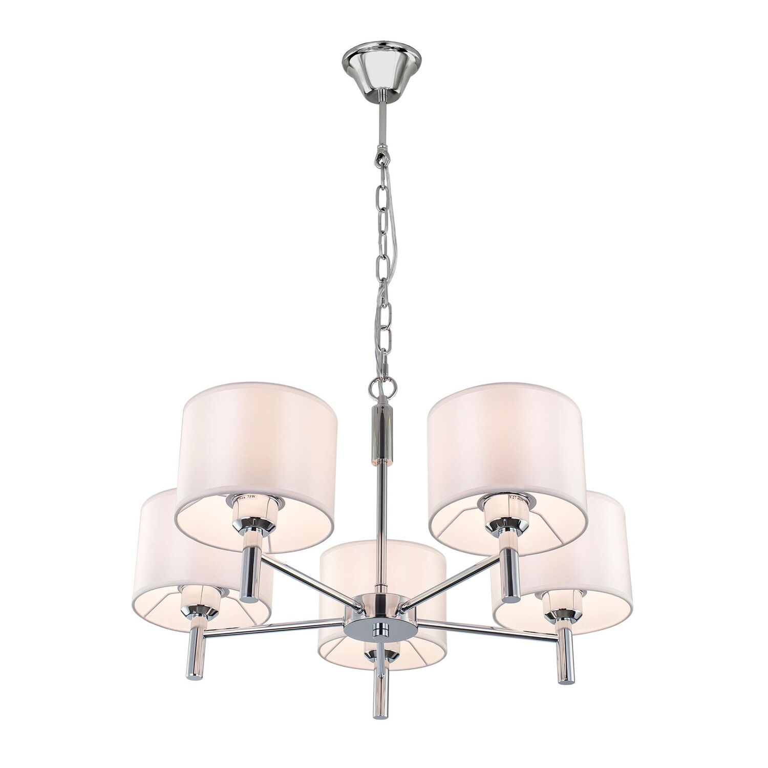 Подвесная люстра Citilux Аврора CL463150, арматура хром, плафоны текстиль белый