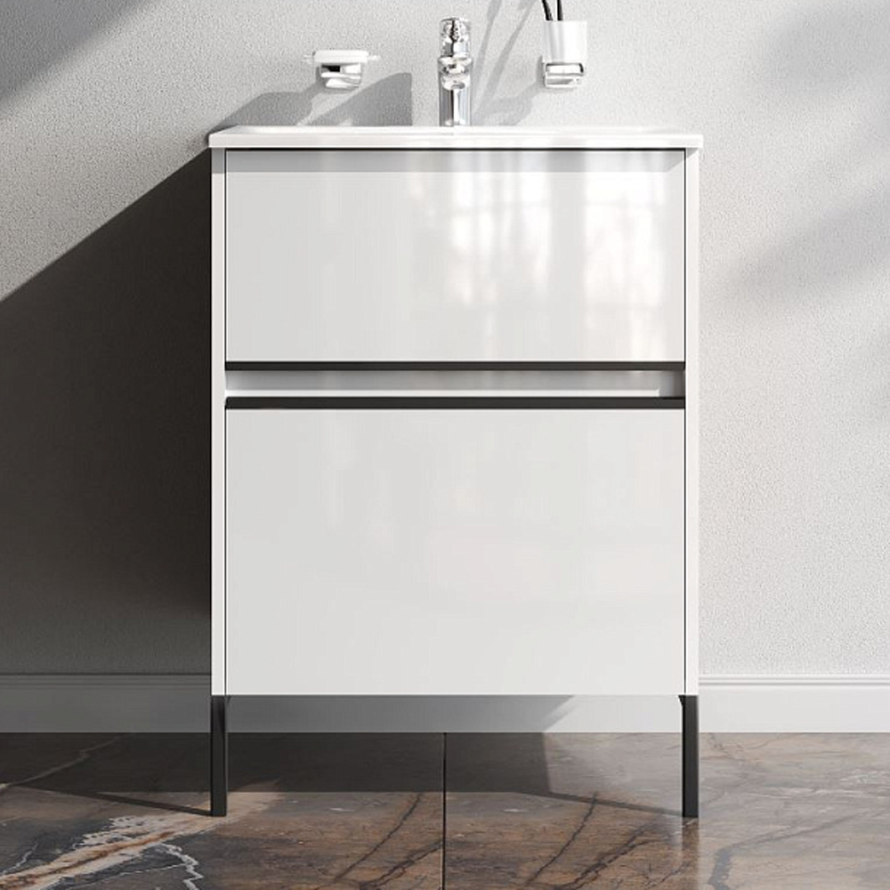 Мебель для ванной AM.PM Sense 60 подвесная/напольная, цвет белый глянец - фото 1