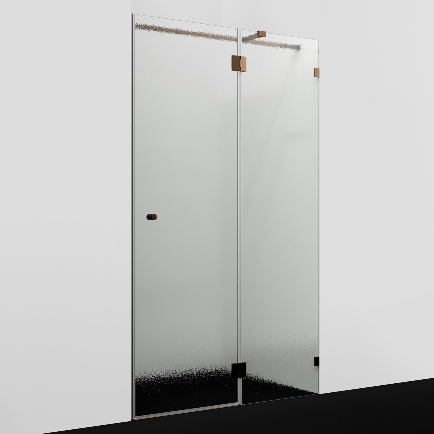 Душевая дверь WasserKRAFT Paar 88H05R-TXG 120x200, правая, стекло текстурное, профиль розовое золото