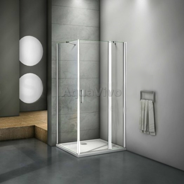 Боковая стенка Good Door Mokka SP-100-C-WE 100, стекло прозрачное, профиль белый, с магнитным профилем