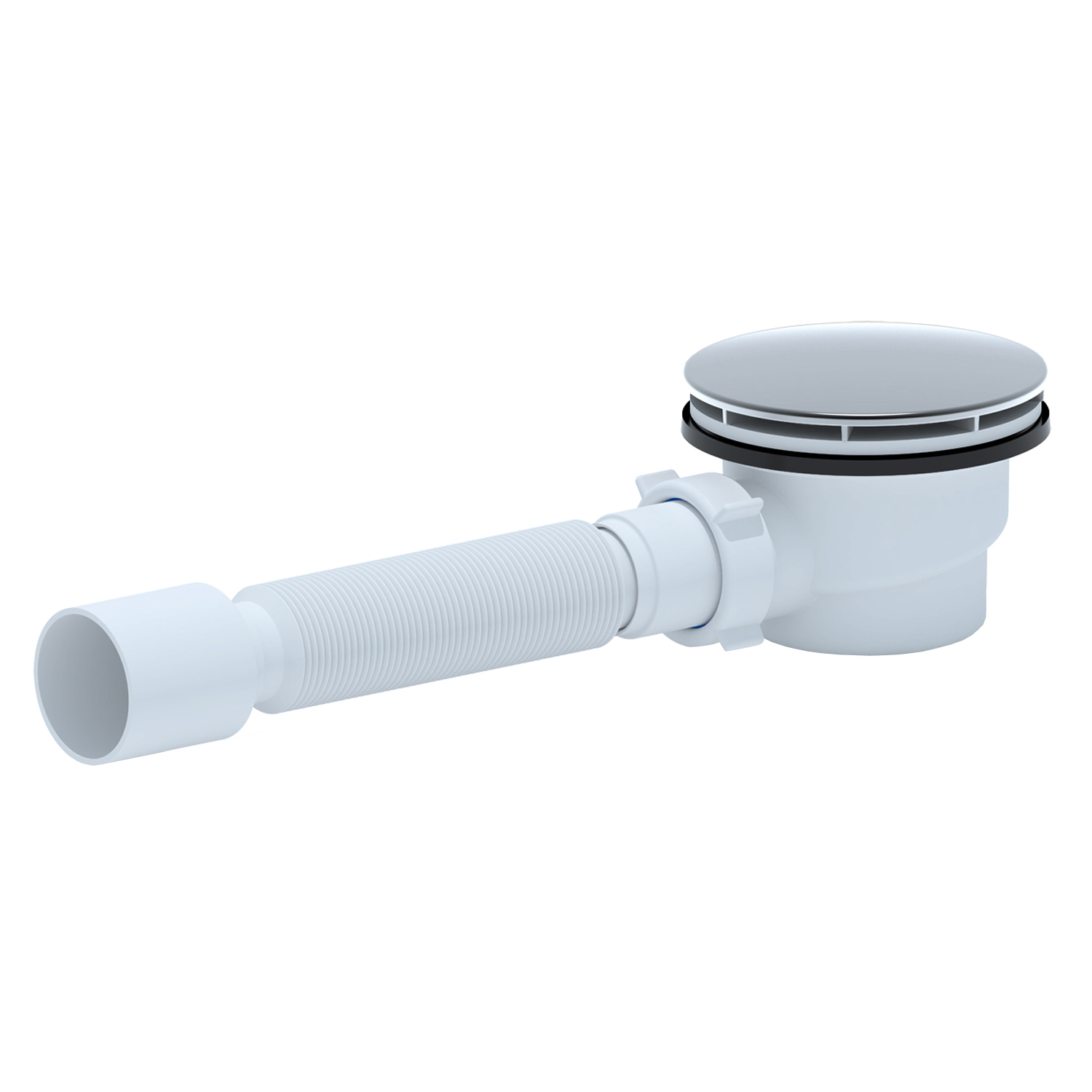 Сифон Aquatek Е325VALAQ для душевого поддона, с гофрой, цвет хром