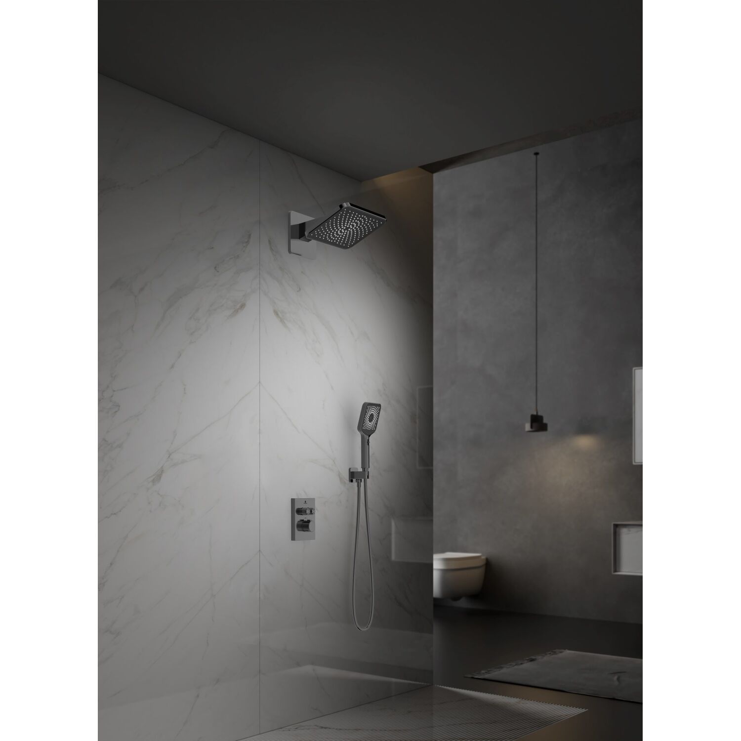 Душевой комплект Vincea Inspire VSFW-3I21MT4GM, встраиваемый, цвет вороненая сталь - фото 1