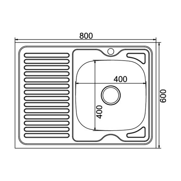 Кухонная мойка Mixline 528181 80x60, с крылом, правая, цвет хром 