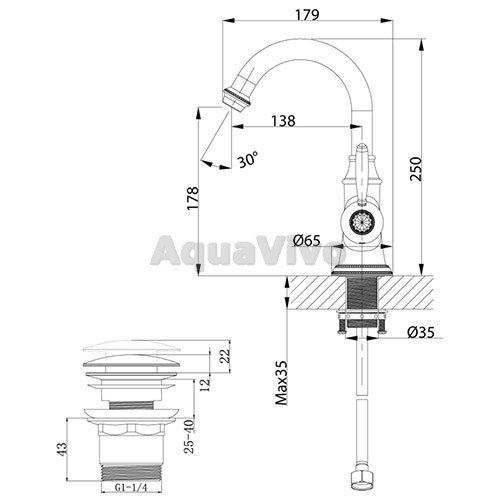 Смеситель Lemark Spark LM6707RG для раковины, с донным клапаном клик-клак, цвет розовое золото - фото 1